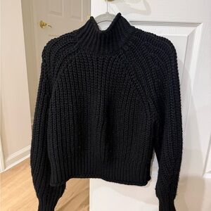 H&M Black Ribbed Turtleneck Sweater